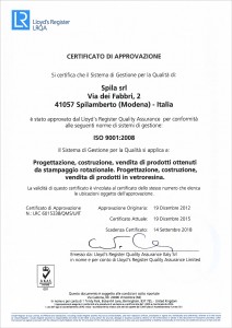 Certificato Qualità Spila Srl